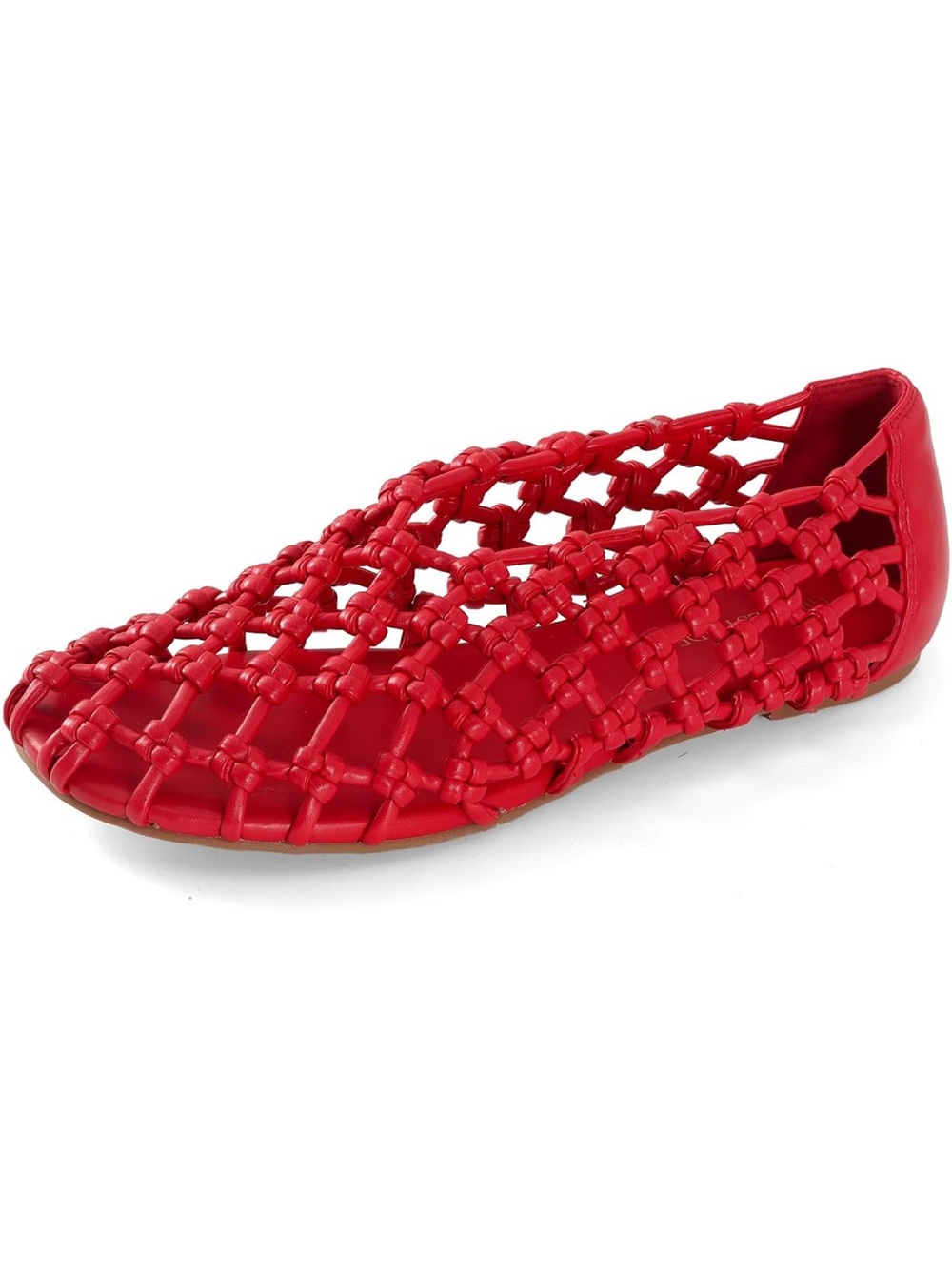 Mesh Ballet Flats for Women Faux Leather Mary Jane Shoes with Round Toe and Flat
